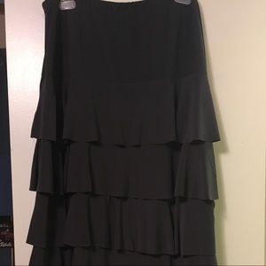 Dark Gray Layered Ruffle Skirt XL